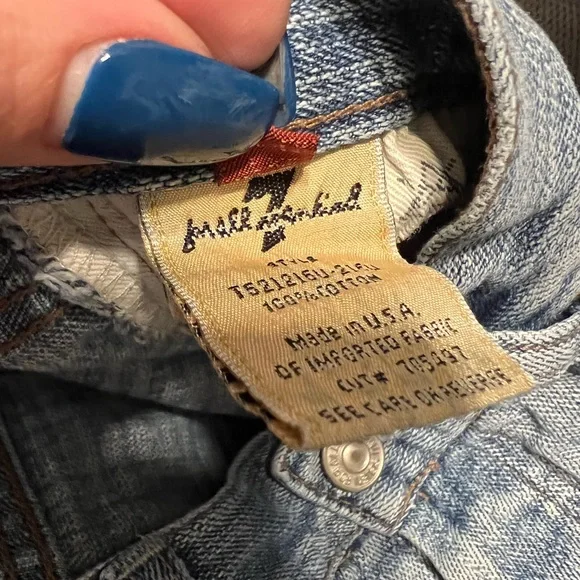 7 For All Mankind Blue Jeans - Picture 4 of 5